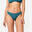 Slip de baie tanga texturat surf Lulu folk petrol Albastru Damă