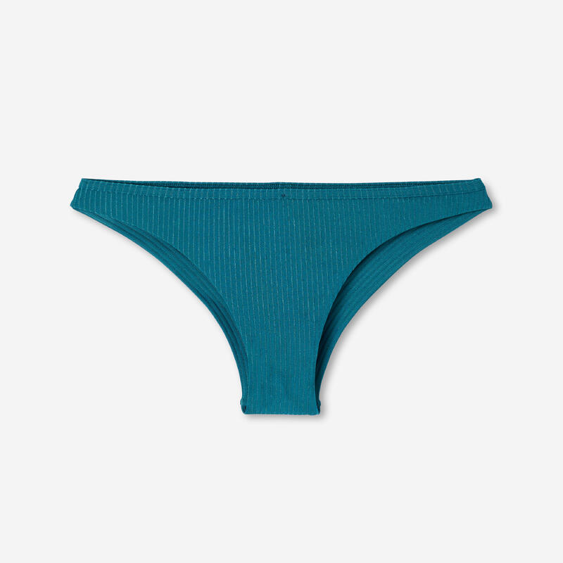 Slip de baie tanga texturat surf Lulu folk petrol Albastru Damă