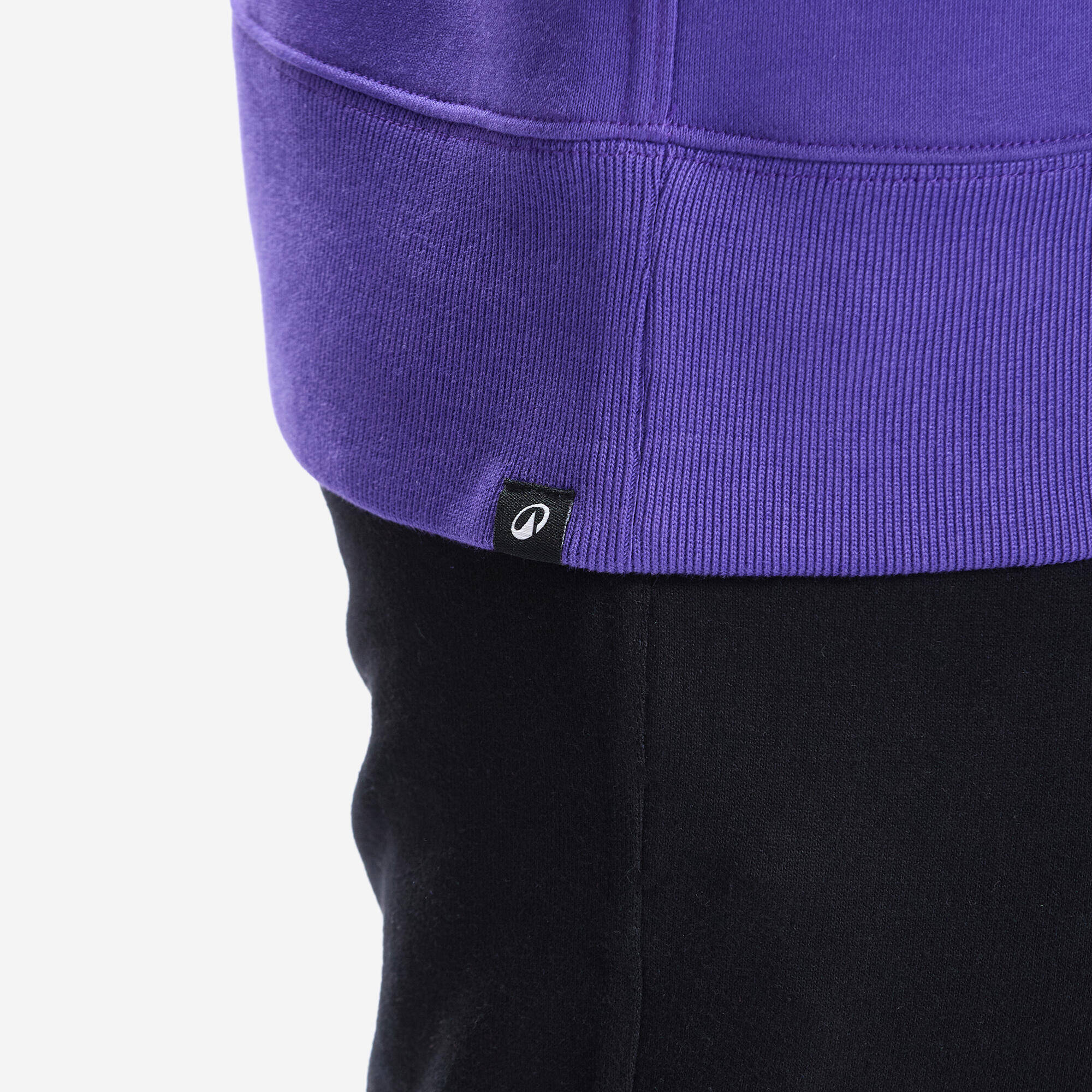 Men Gym Hoodie Sweatshirt 500 Essentials – Soft, Stretchable, Warm – Purple -  5