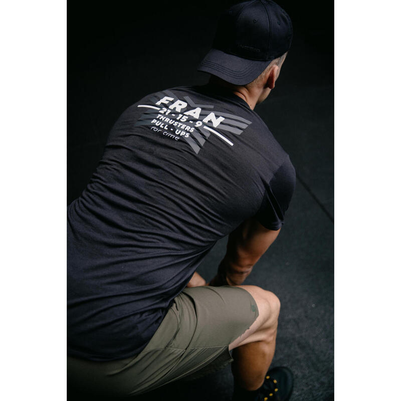 Tricou cross-training respirant slim Negru Bărbați