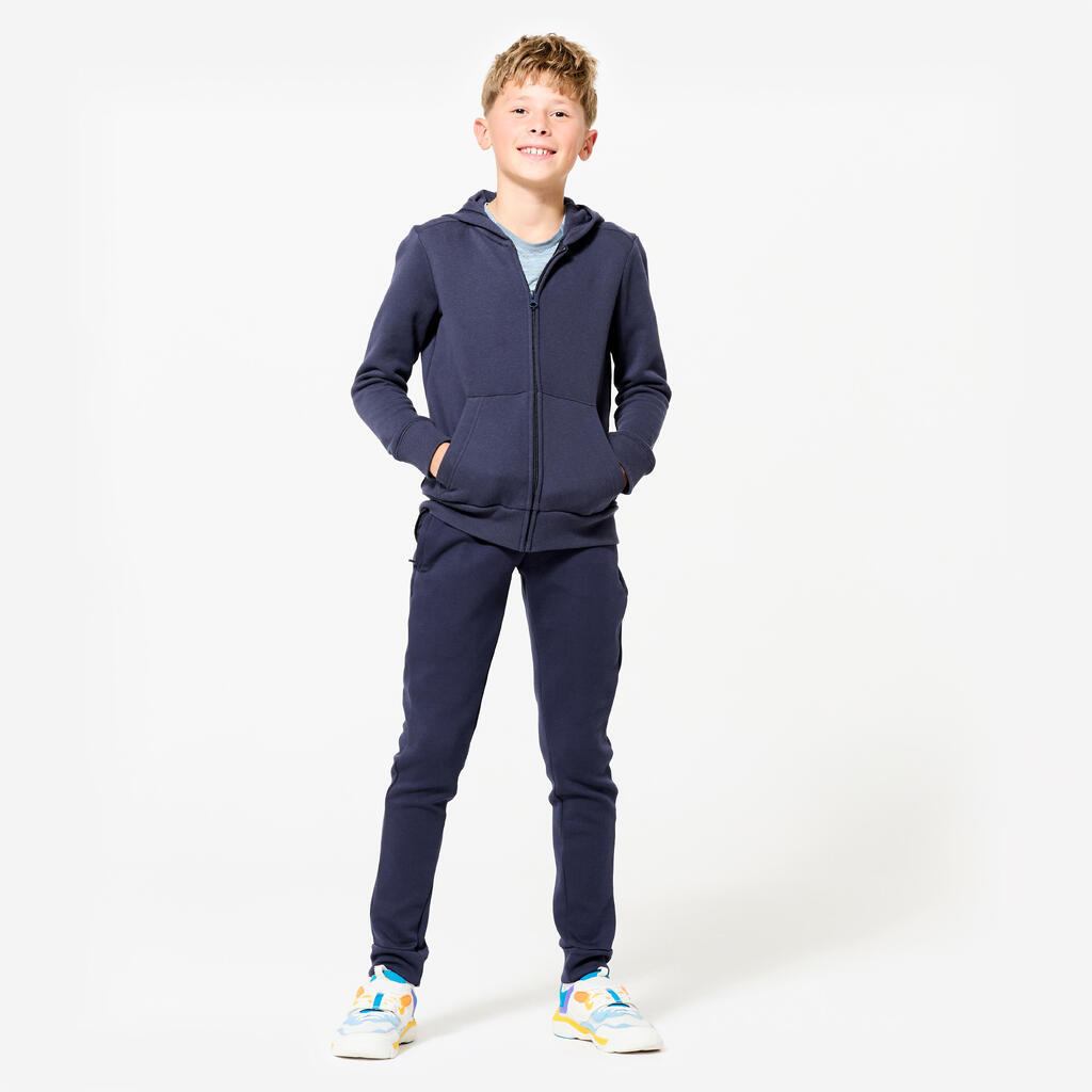 Kids' Breathable Cotton Unisex Jogging Bottoms 900 - Navy