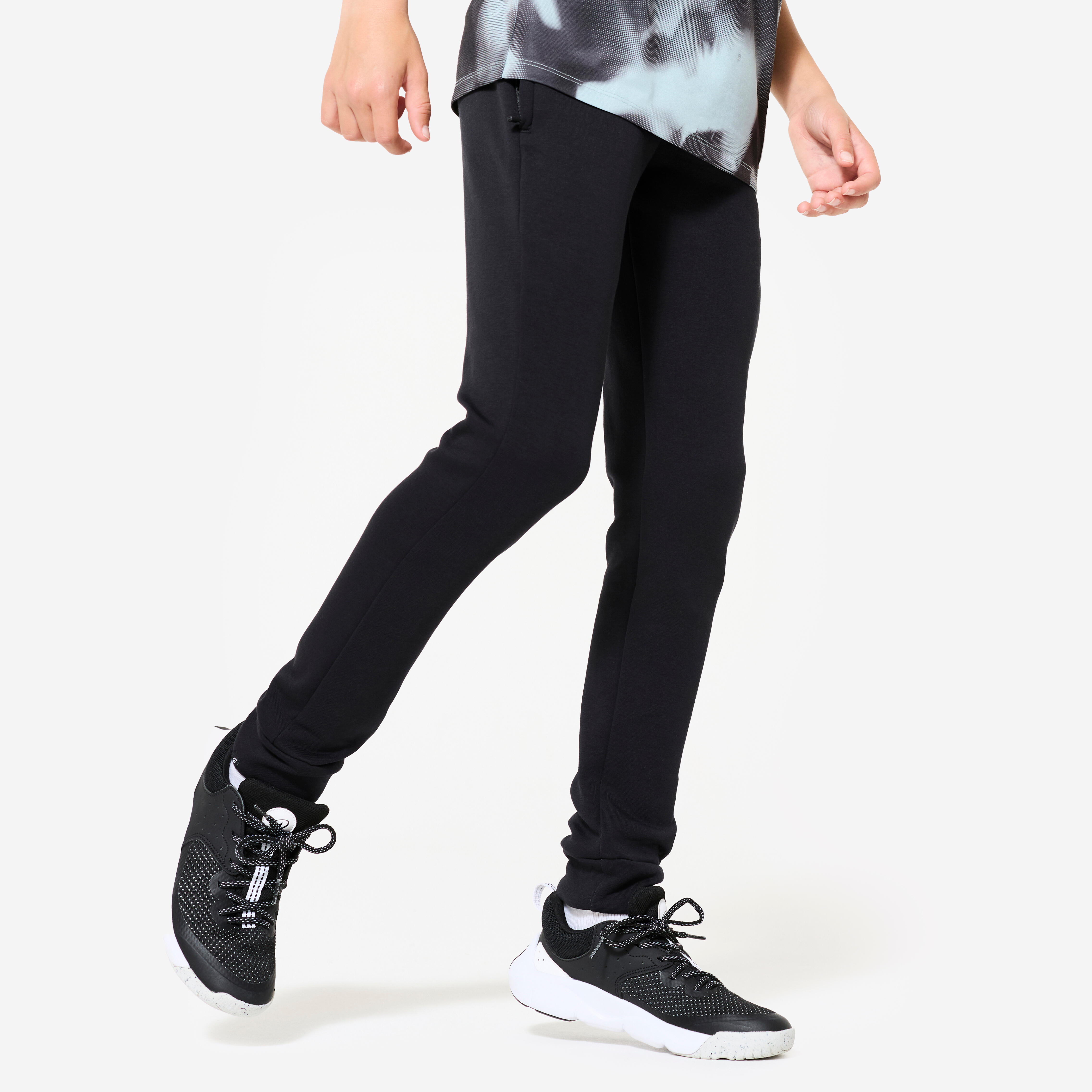 Kids' Unisex Breathable Cotton Jogging Bottoms 900 - Black-image-9
