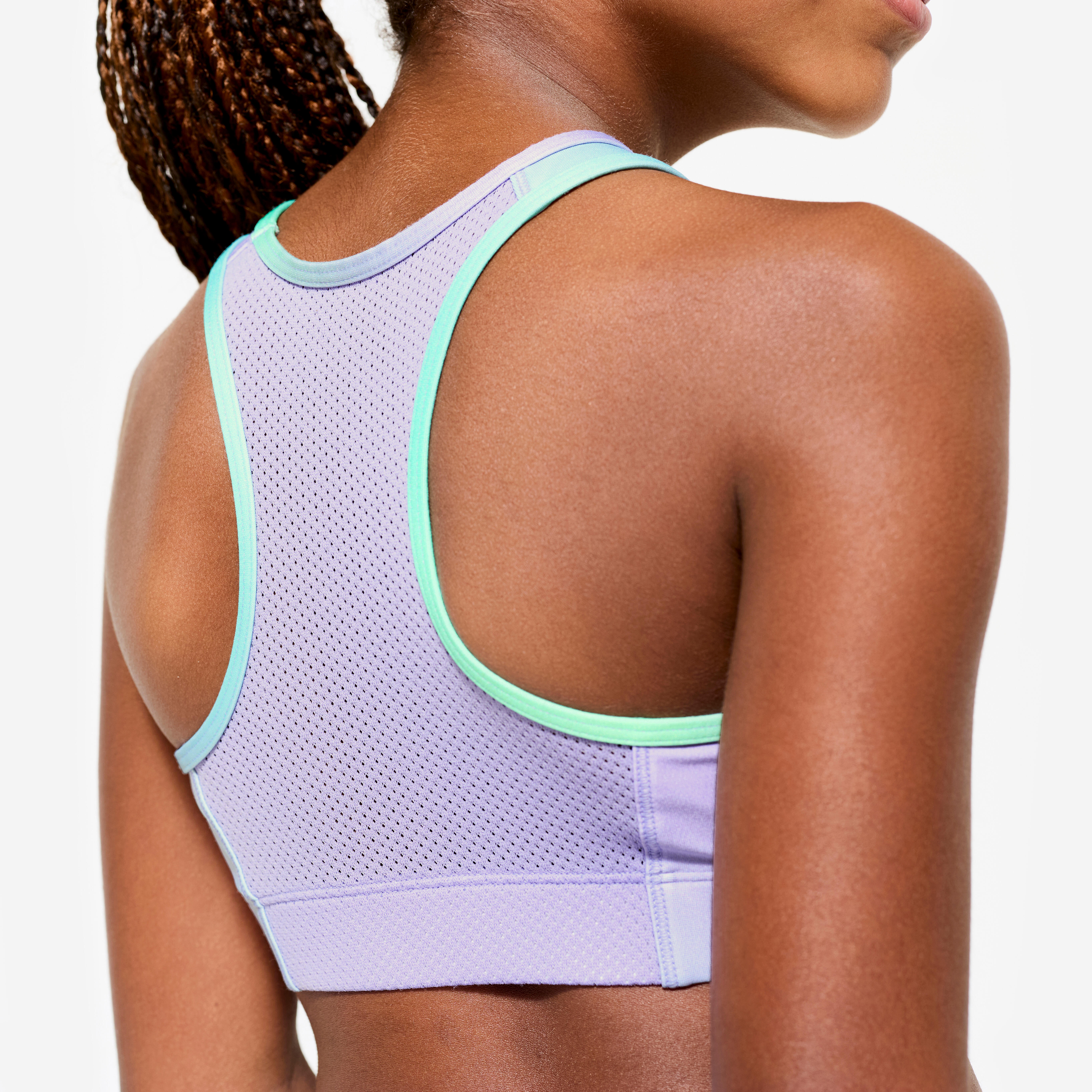 Breathable Sports Bra for Girls 500 - Lavender Purple
