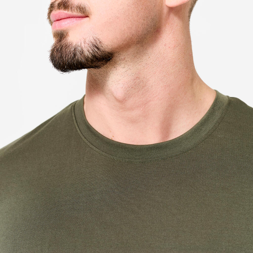 T-shirt de cross training slim respirant homme, kaki