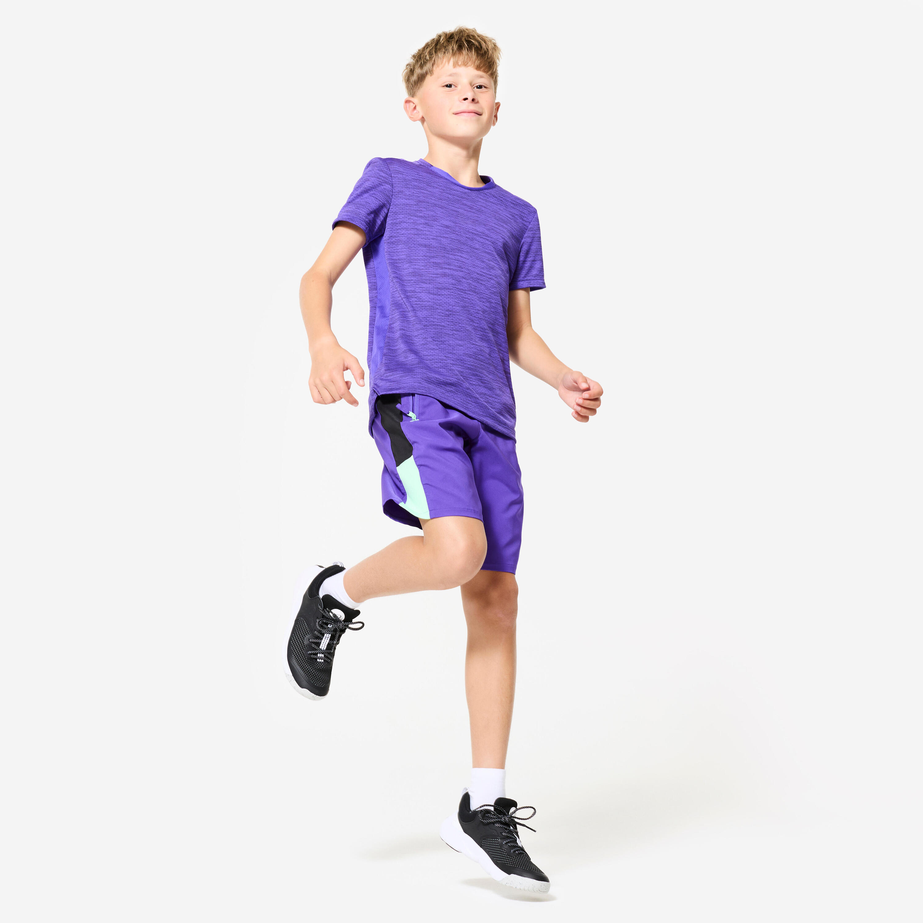 T-Shirt de Desporto Técnica e Respirável Criança, Roxo 2/7