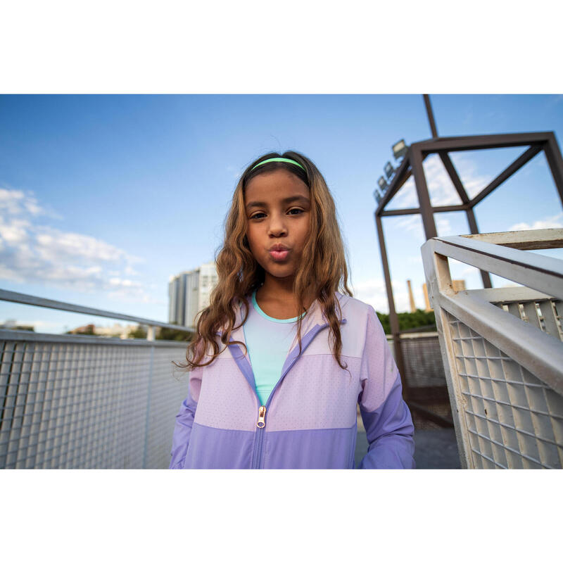 Veste multisport légère et respirante fille, Violet lilas