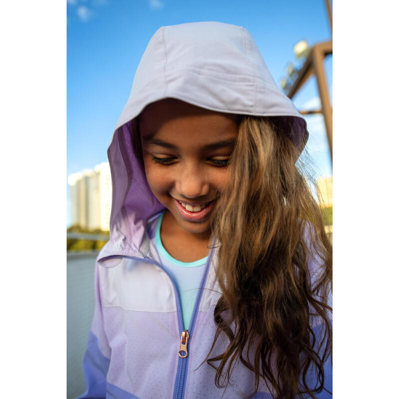 Veste multisport légère et respirante fille, Violet lilas