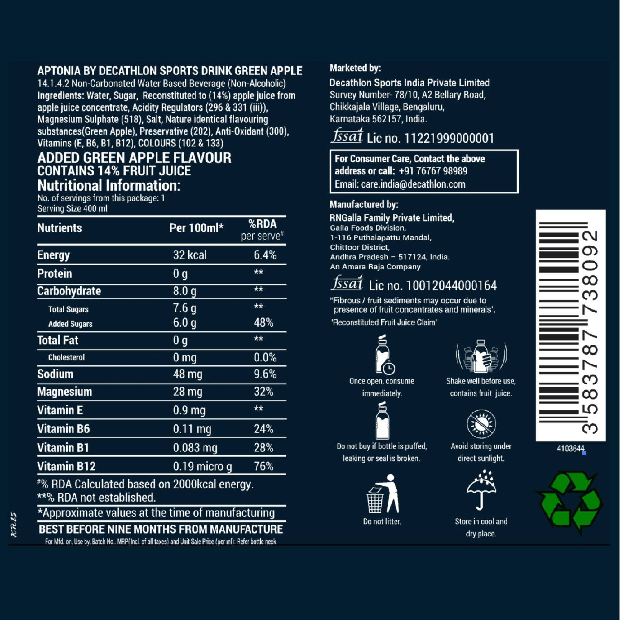 Sports drink green apple 400ml -  4
