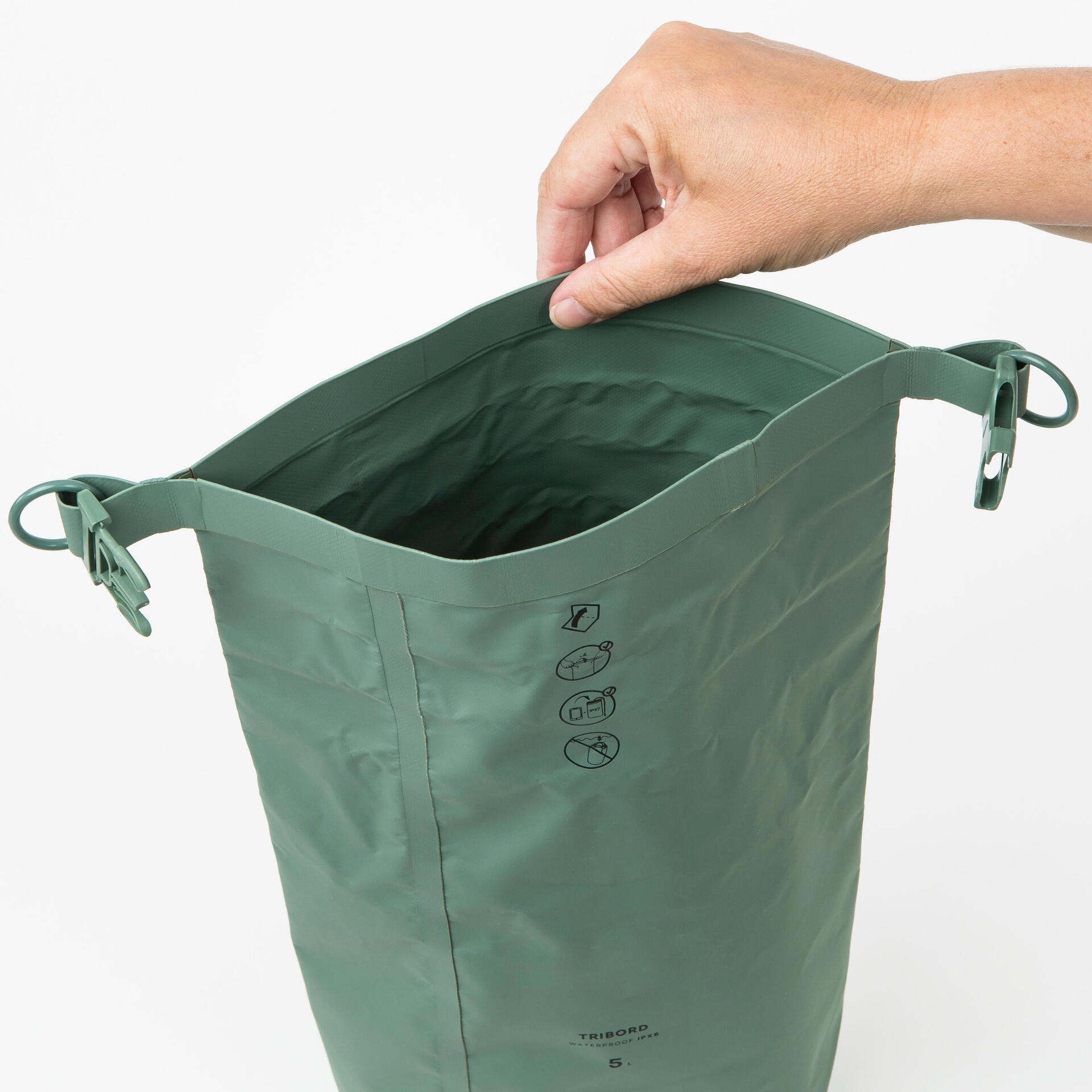 Dry bag IPX6 with visibility window L Green
