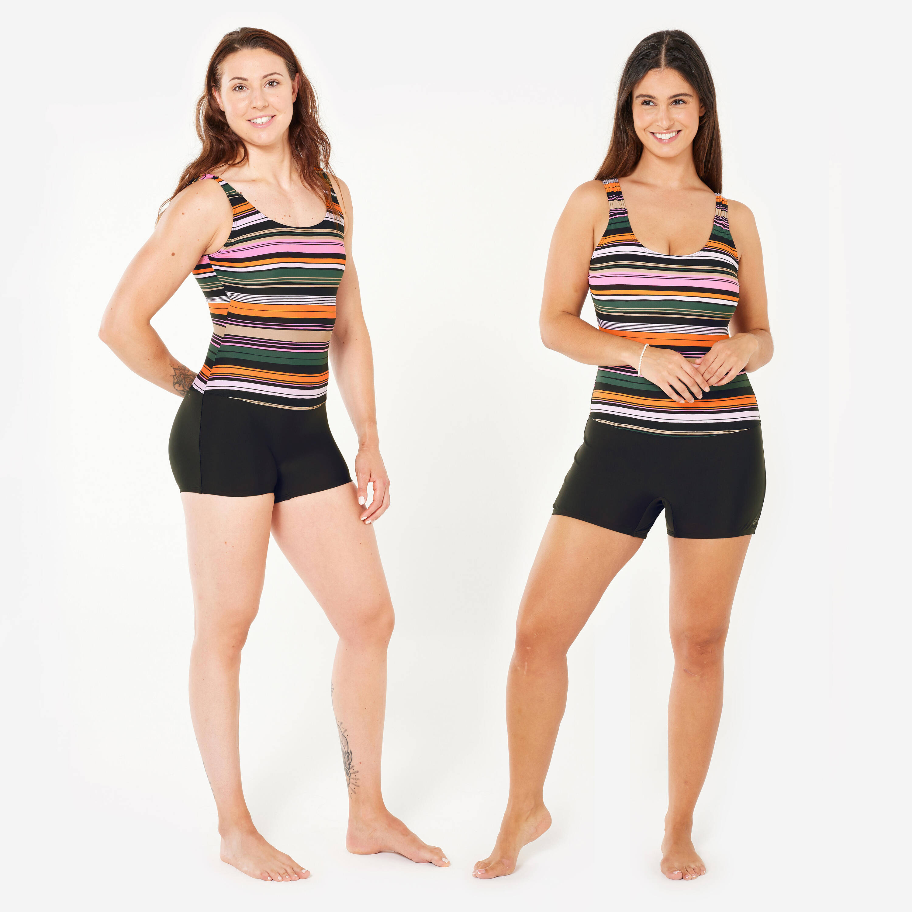 Women’s swimming 1-piece shorty swimsuit - Dova bora pink -  5