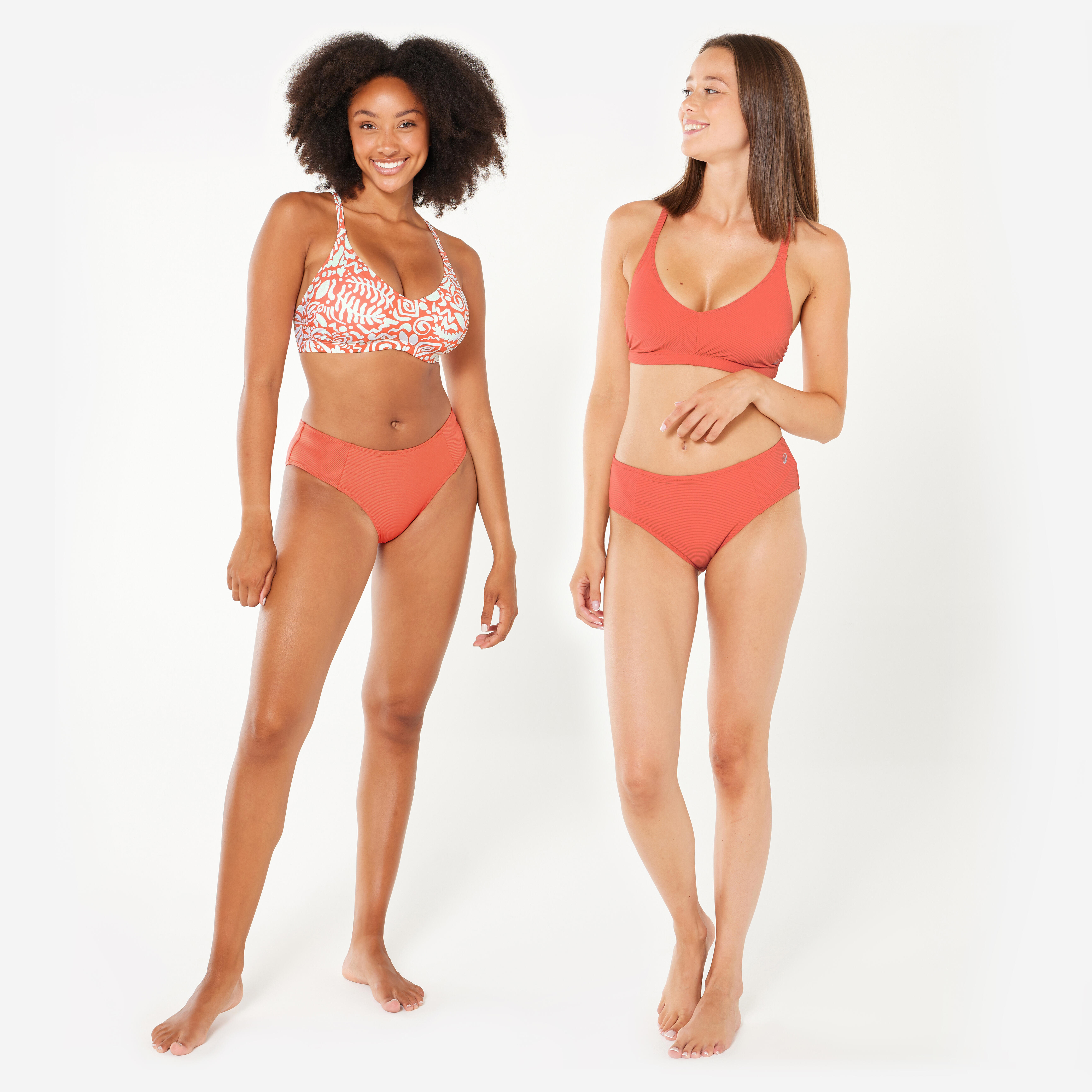 Women’s Swimsuit Bottom Textured Briefs - Lila Simy Terracotta - NABAIJI