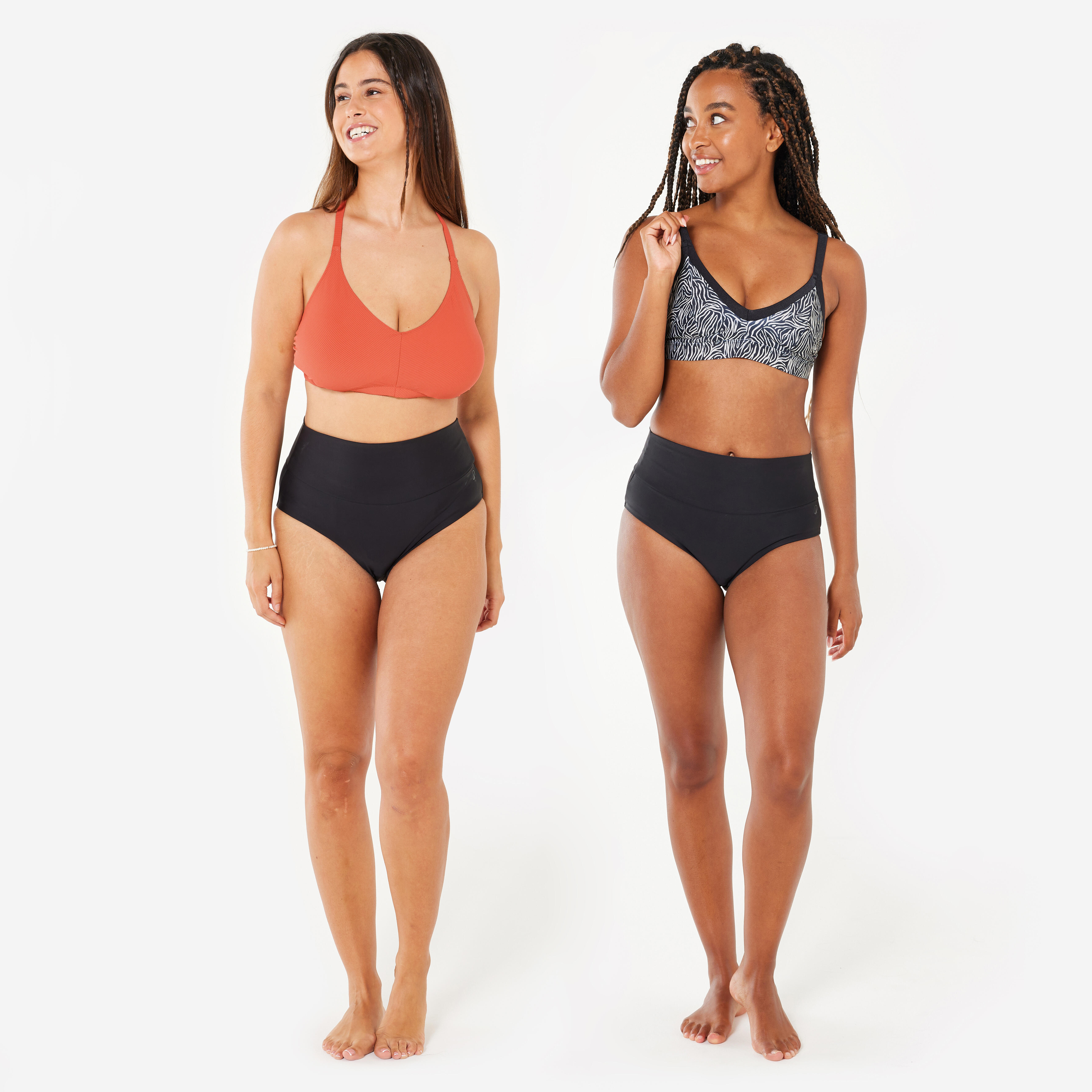 Bas de maillot de bain taille haute natation femme - Eva noir - NABAIJI
