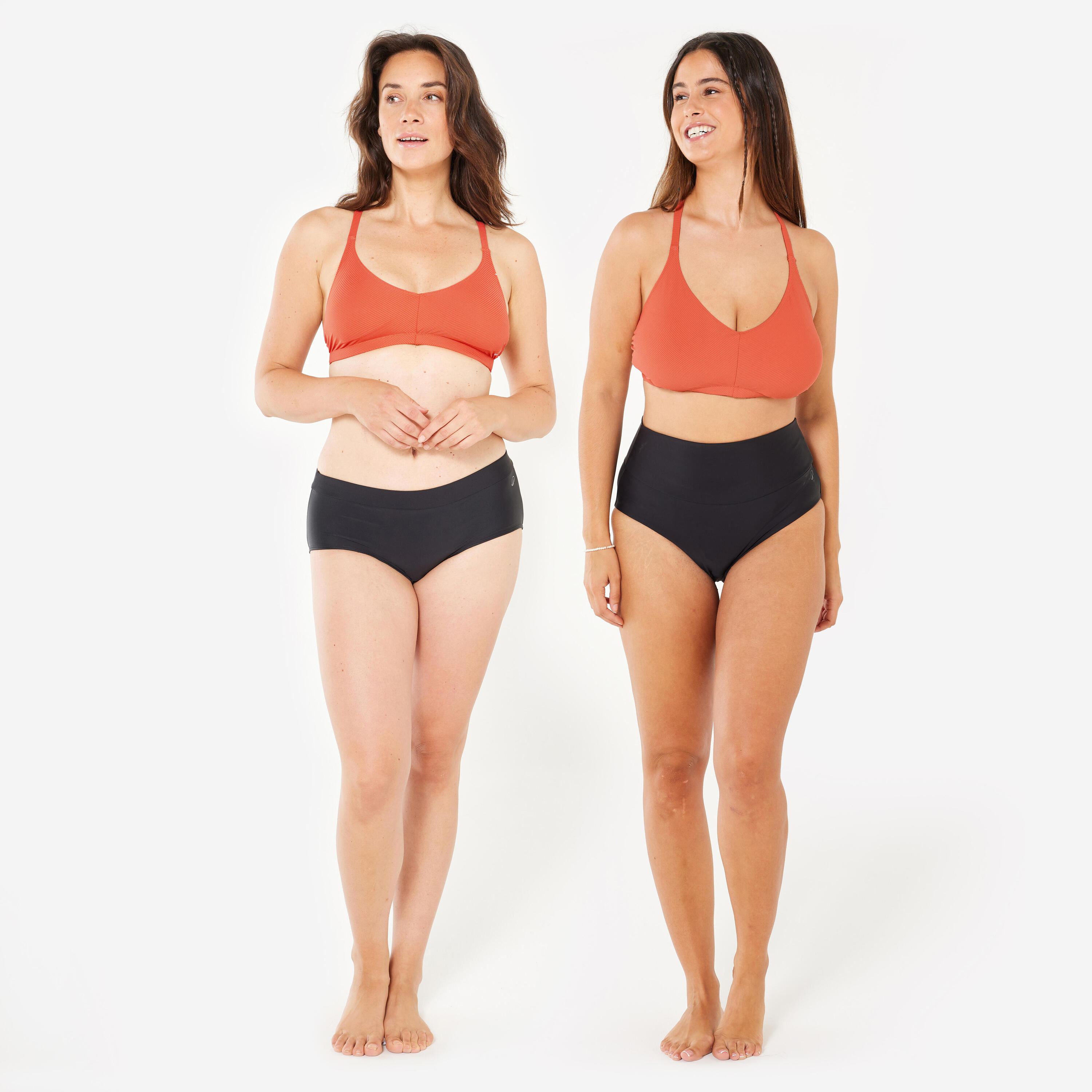 Haut de maillot de bain brassière texturée natation femme - Lila simy terracotta 2/12