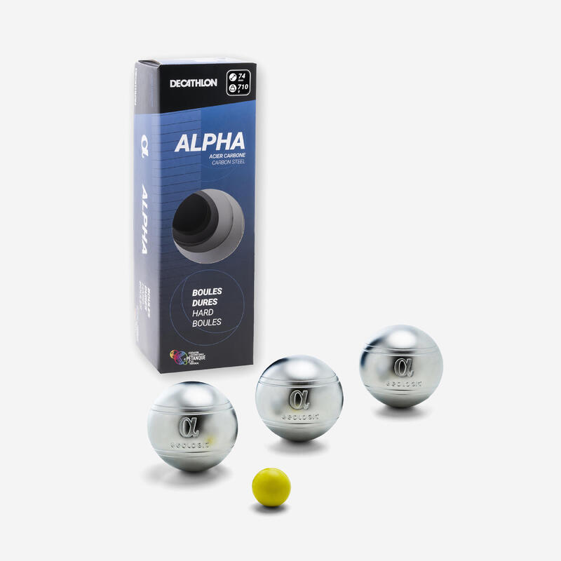 3 BOULES DE PÉTANQUE COMPÉTITION DURES ALPHA