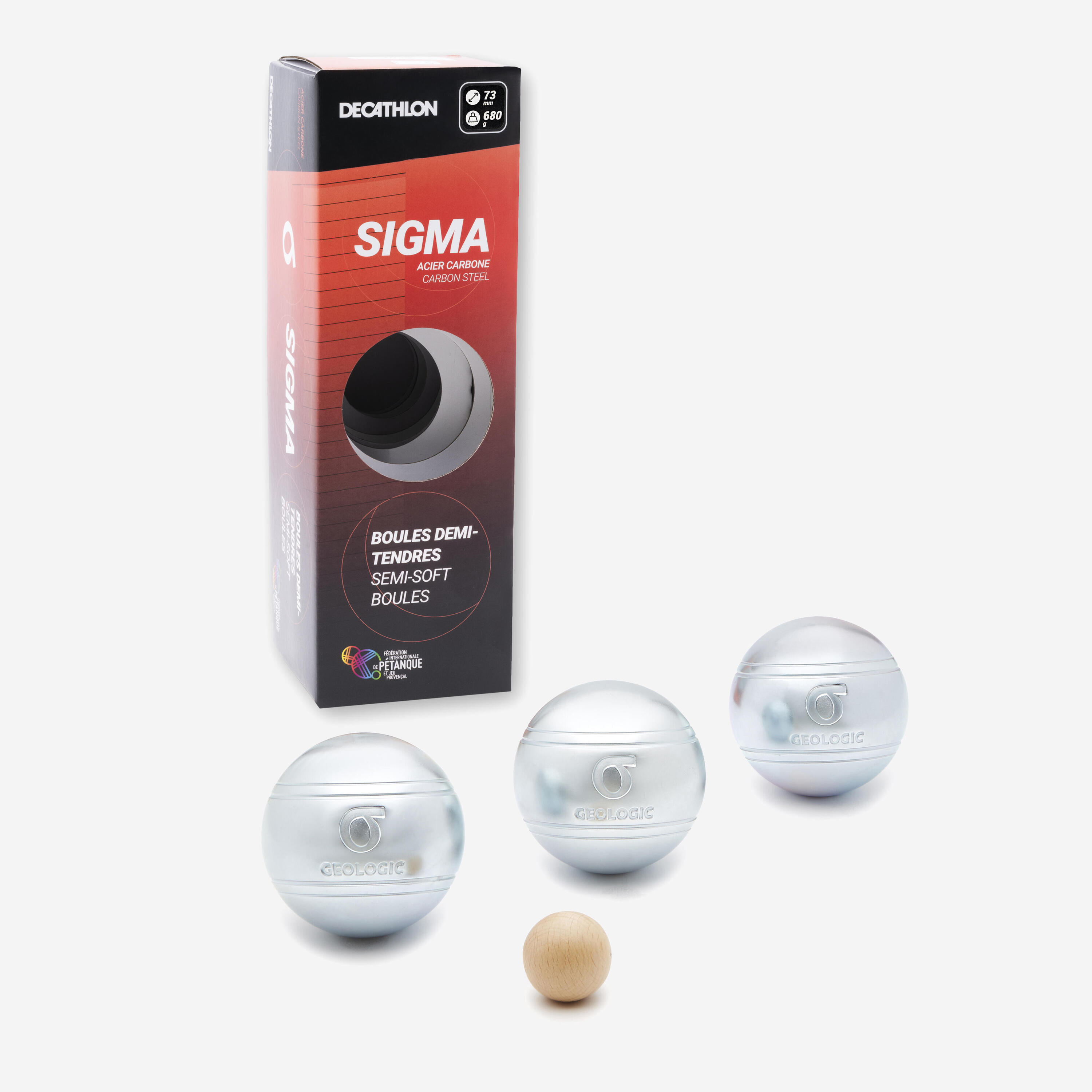 GEOLOGIC 3 halfzachte petanqueballen voor competitie Sigma
