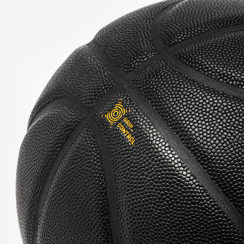 Minge de baschet mărimea 7 - GRIP MATCH BT500X Negru Auriu