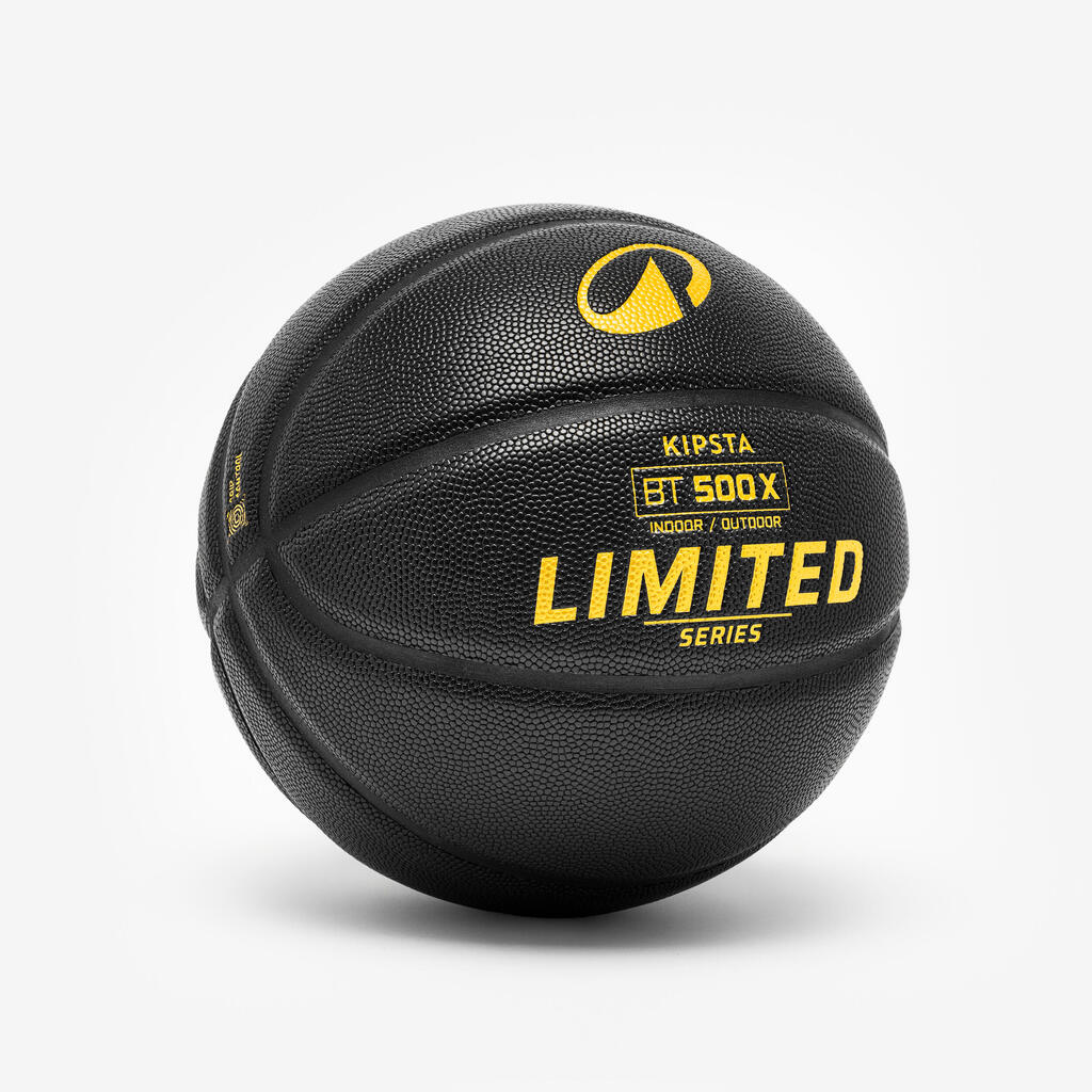 Ballon de basket bt500 grip taille 7 - noir or