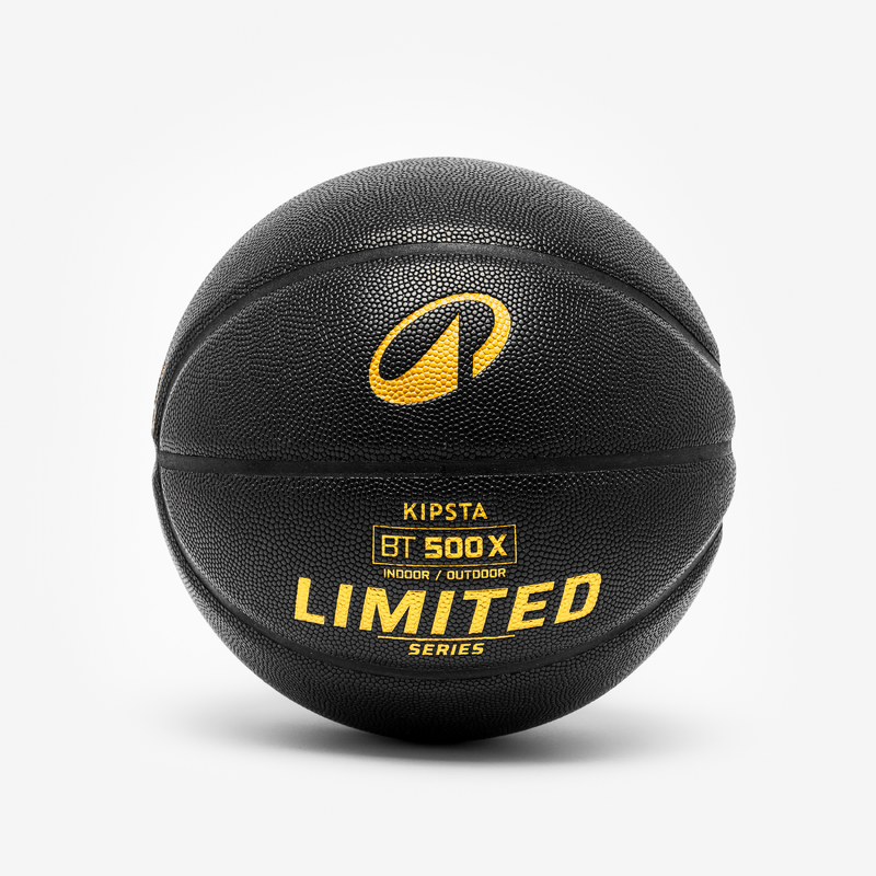 Ballon de basket bt500 grip taille noir or pour les clubs et
