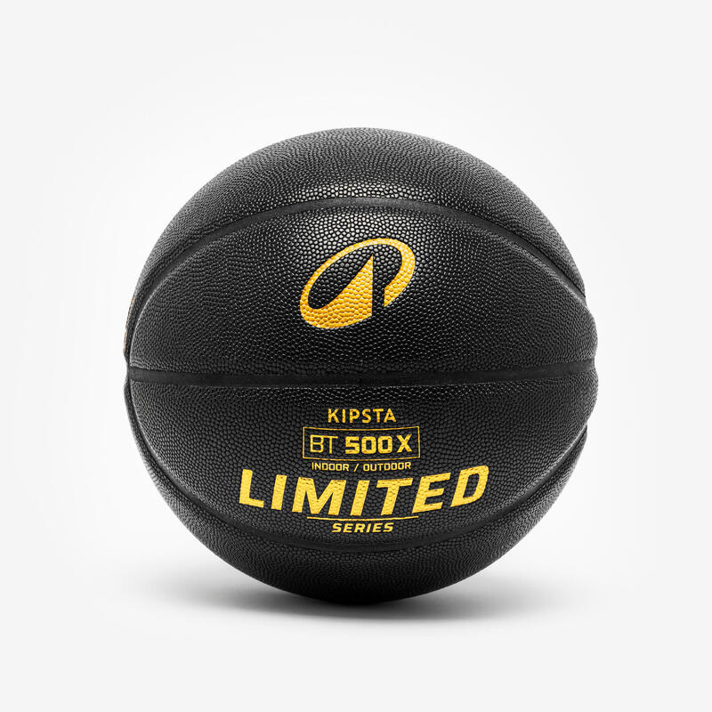Minge de baschet mărimea 7 - GRIP MATCH BT500X Negru Auriu