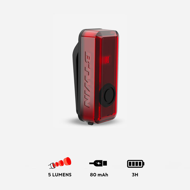 ECLAIRAGE  VELO LED CL 100 ARRIÈRE ROUGE USB.