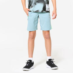Short multisport respirant enfant, Bleu gris vert