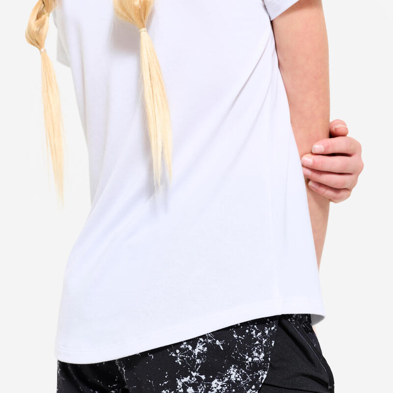 T-shirt multisport respirant fille, Blanc