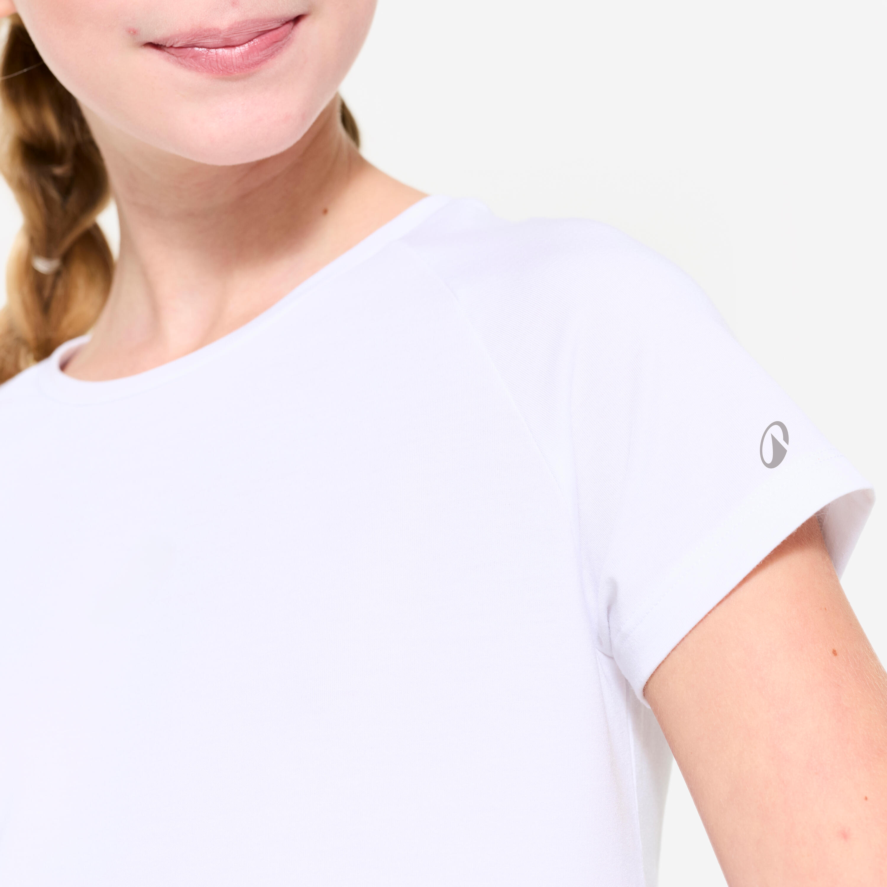 Girls' Breathable Multisport T-shirt - White 3/5