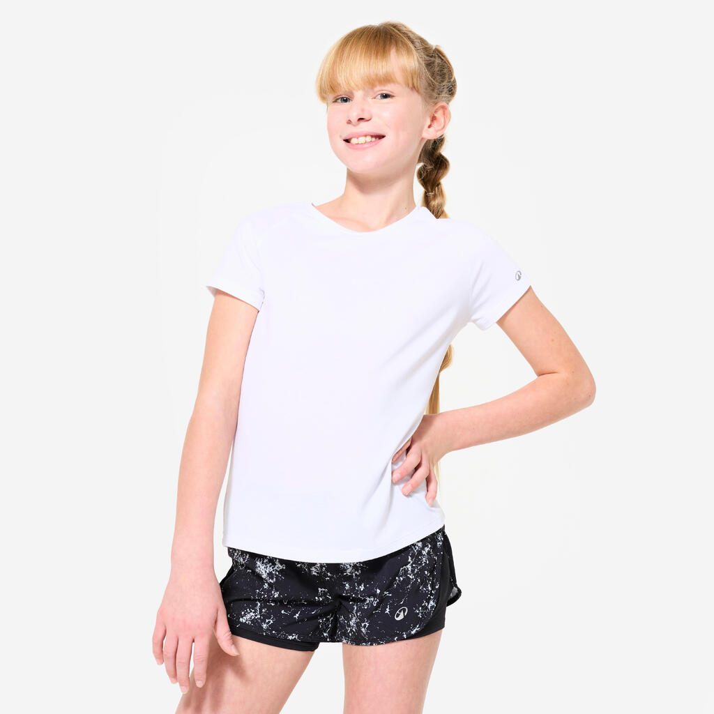 T-Shirt Kinder Mädchen atmungsaktiv - weiß 