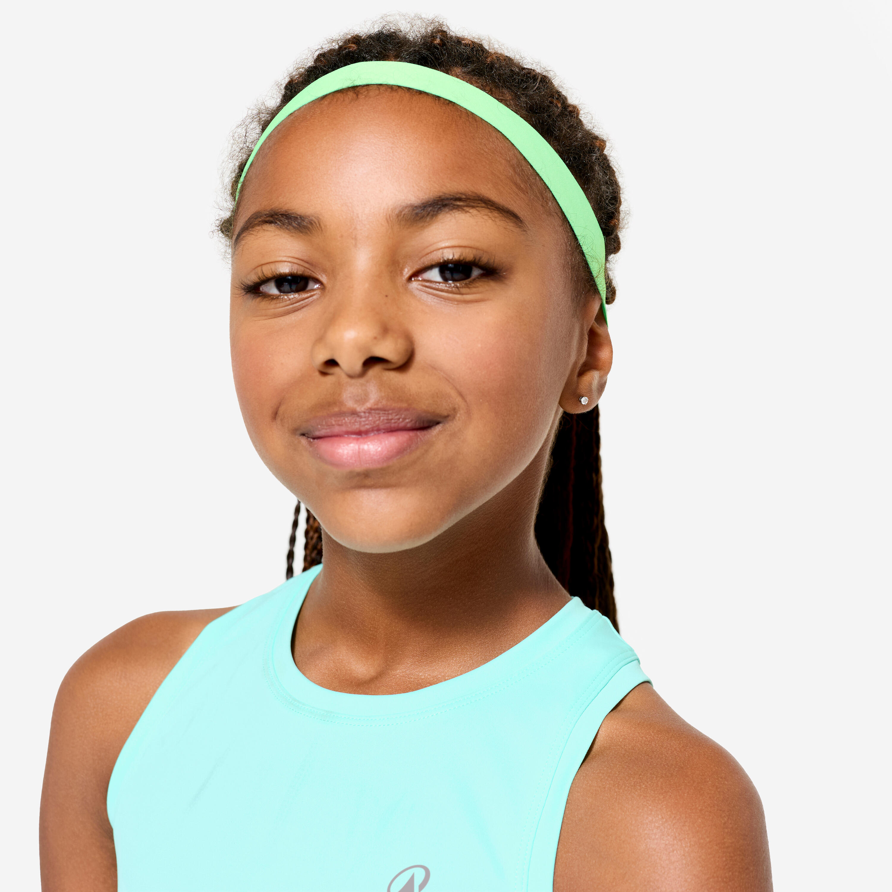 Lote 2 Cintas Pelo Múltiples Deportes Niños Rosa-Verde 3/5