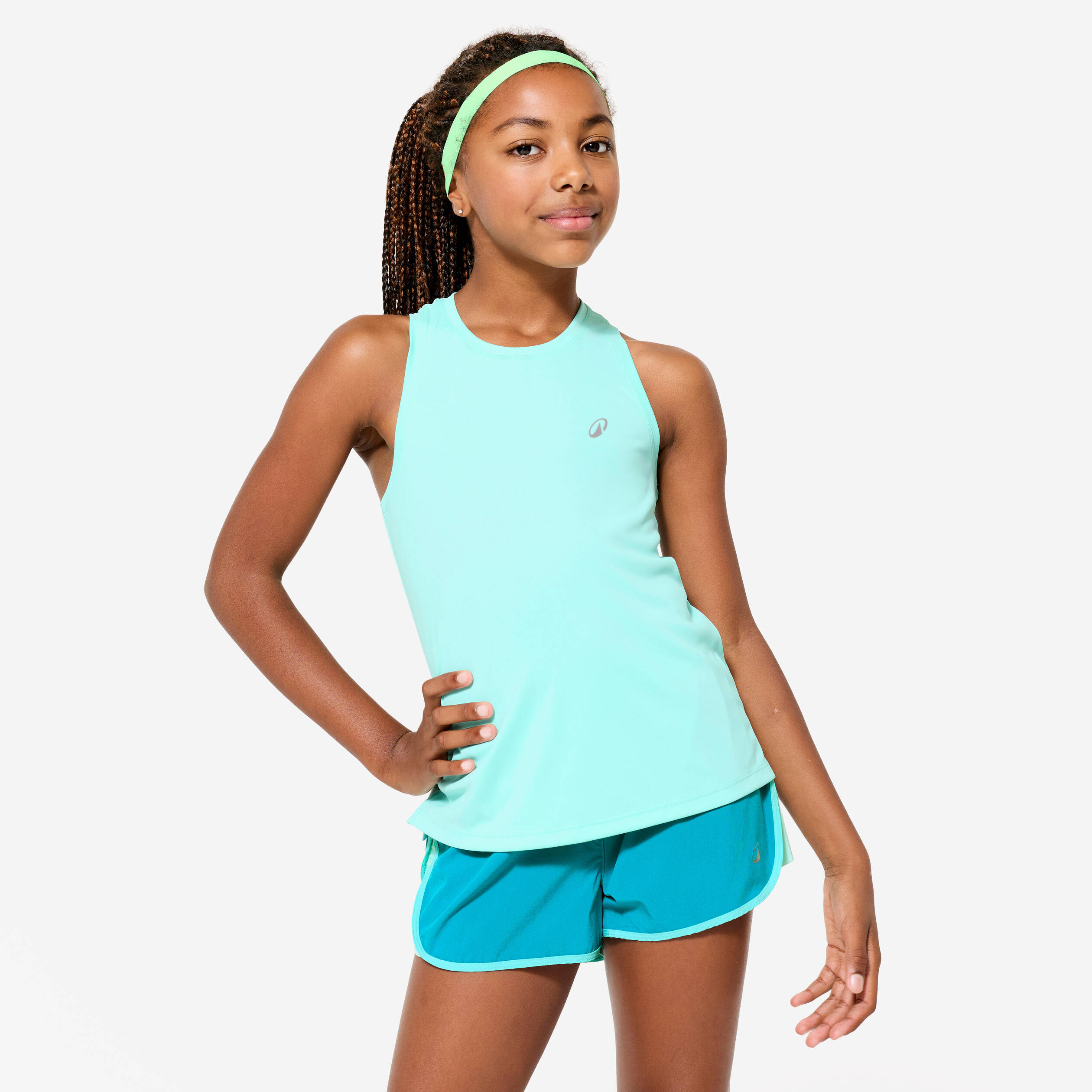 Girl's Multisport Breathable Tank Top 500 - Pale Mint Green