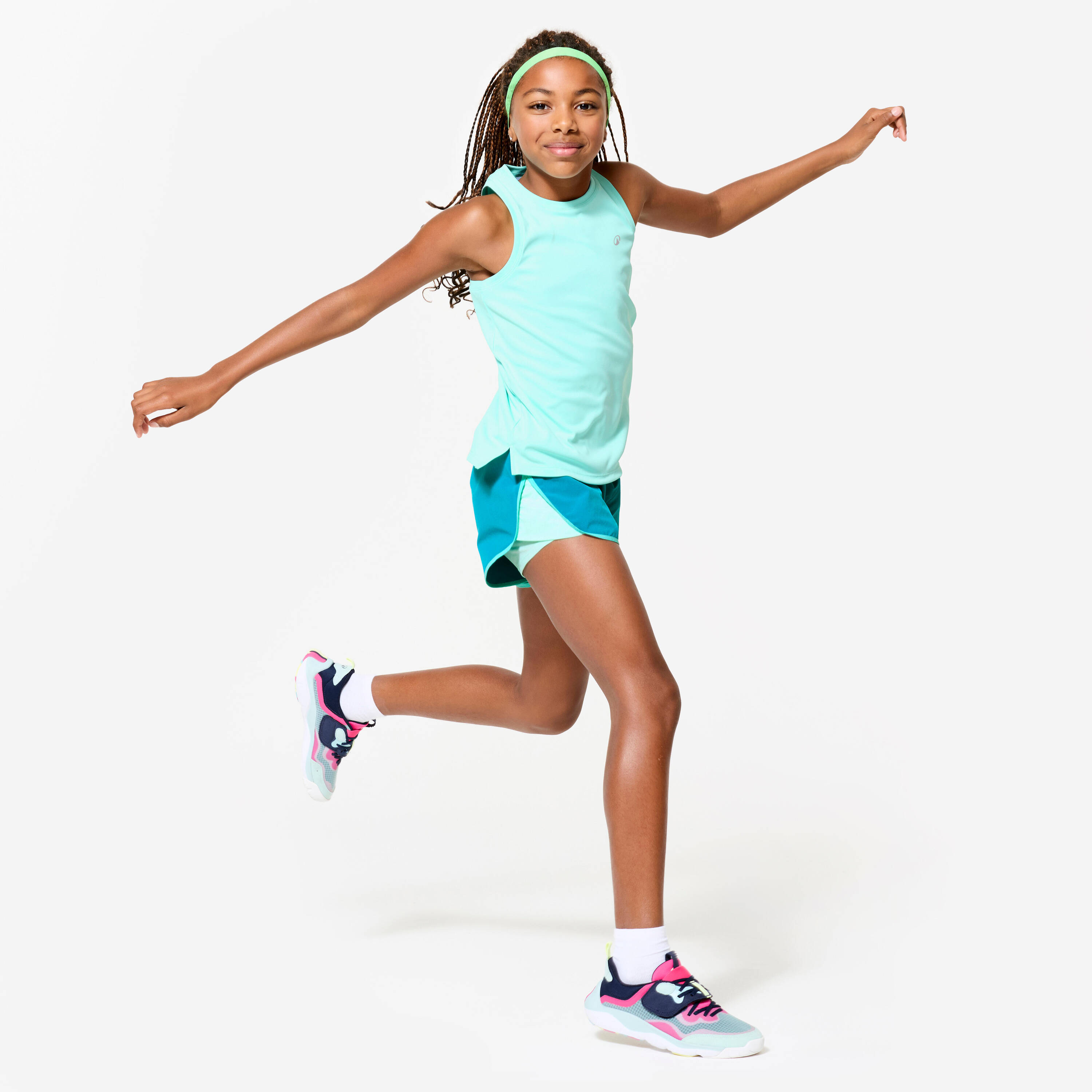 Girl's Multisport Breathable Tank Top 500 - Pale Mint Green -  2