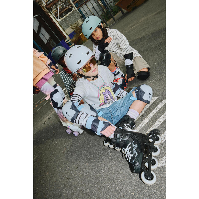 Fitness skates voor kinderen FIT3 zwart kaki
