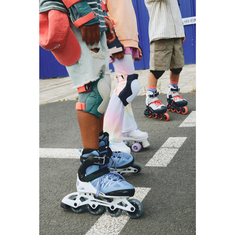 Roller fitness enfant FIT 5 JR BLEU BLANC