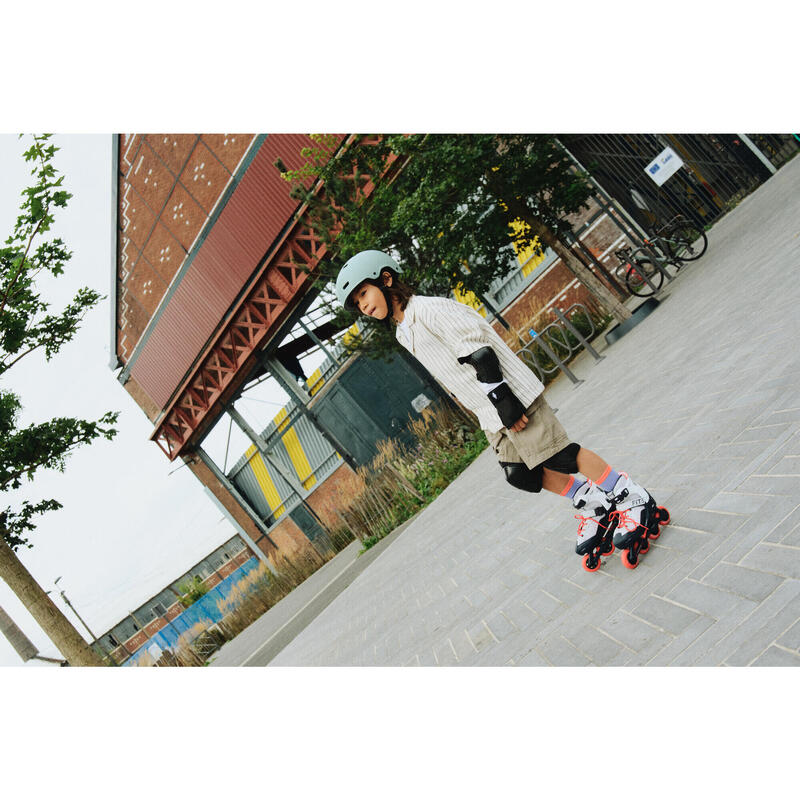 Set 3x2 protections roller trottinette skate enfant PLAY noir