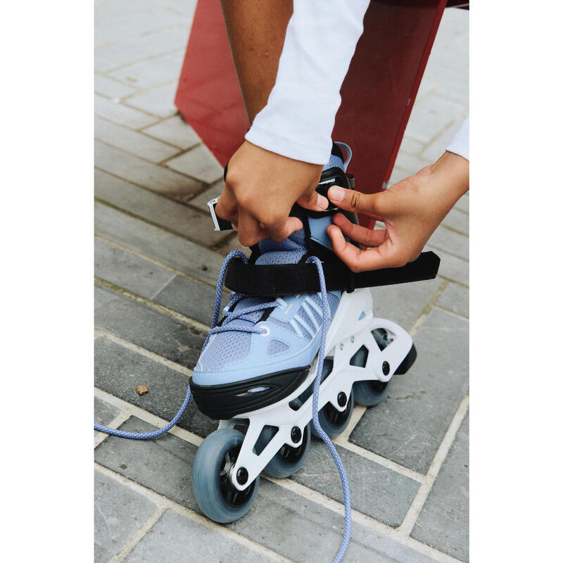Roller fitness enfant FIT 5 JR BLEU BLANC