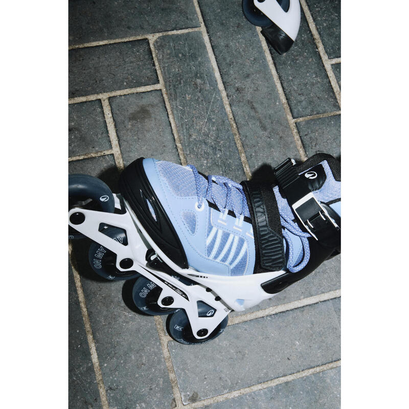 Roller fitness enfant FIT 5 JR BLEU BLANC