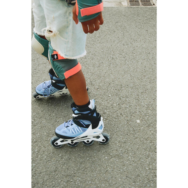 Roller fitness enfant FIT 5 JR BLEU BLANC