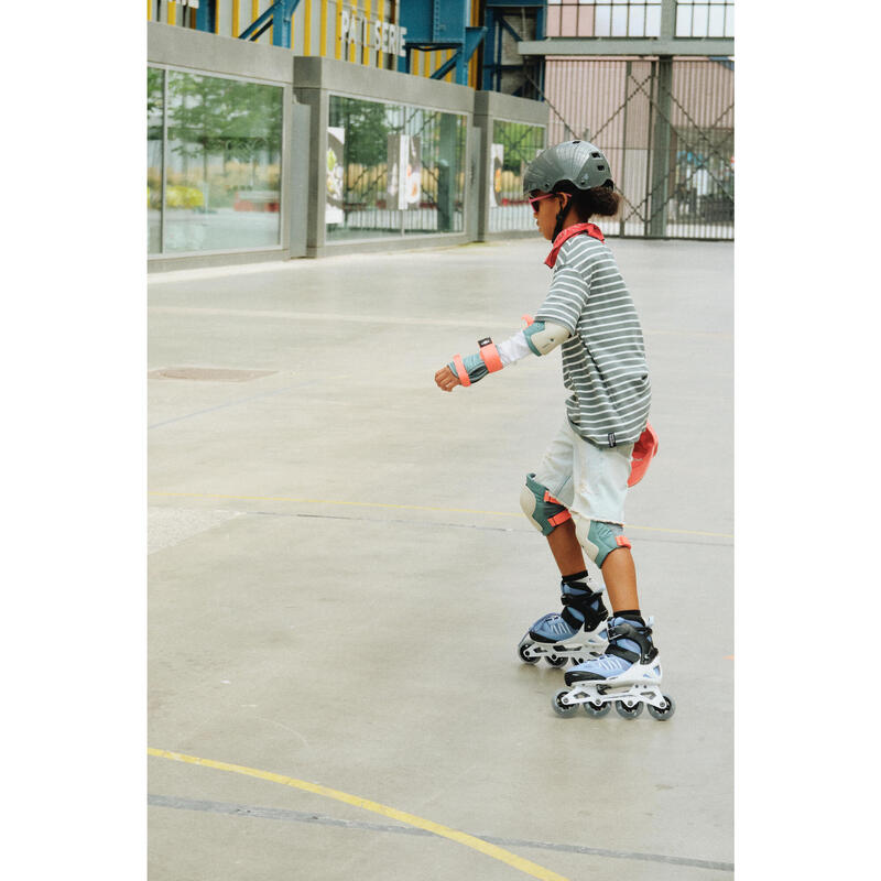 Roller fitness enfant FIT 5 JR BLEU BLANC
