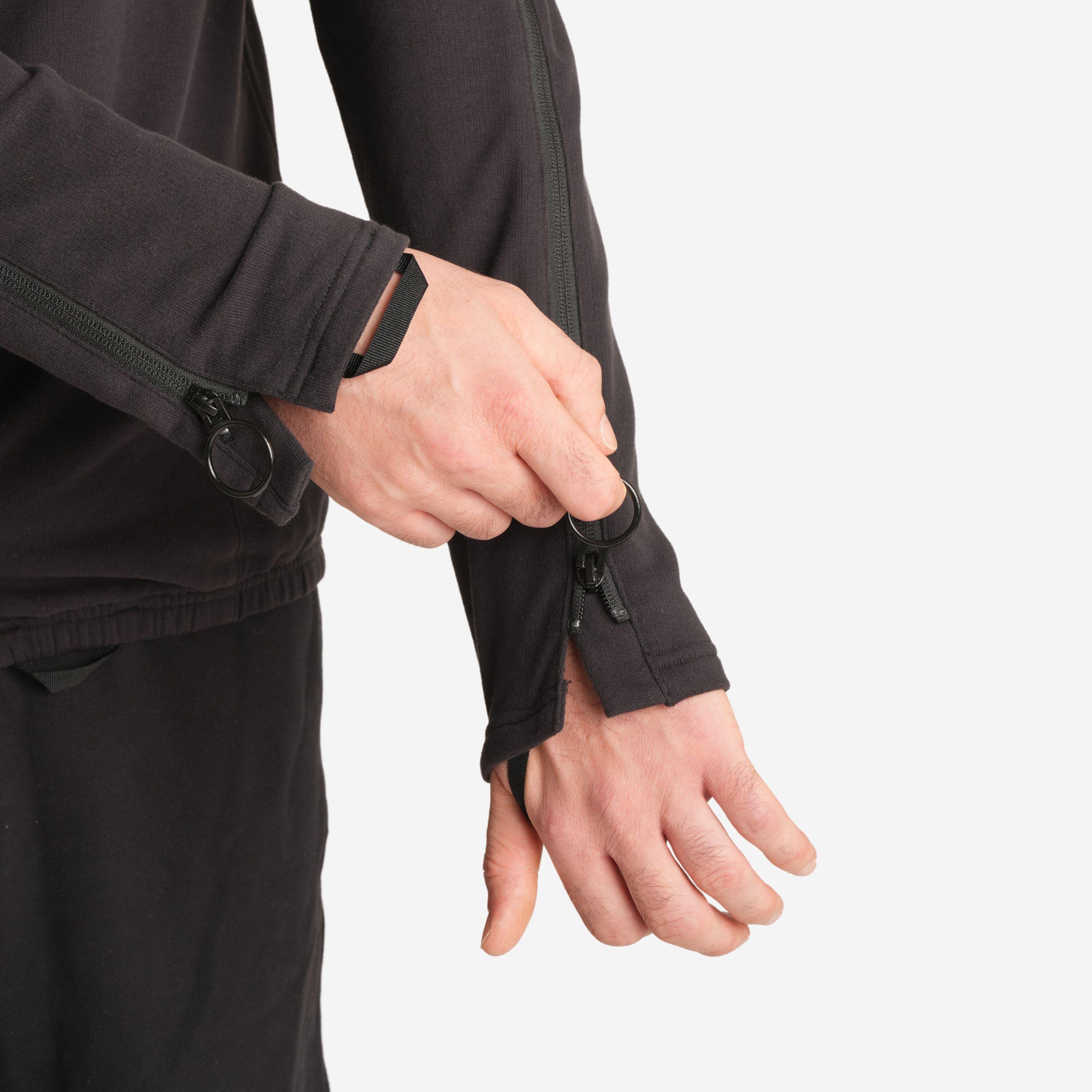 Gemakkelijk aan te trekken herensweater met rits zwart 6/12