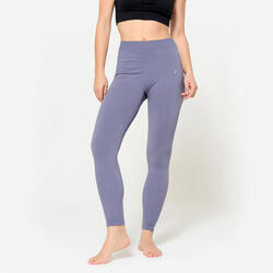 Legging long yoga effet seconde peau taille haute, vert canard