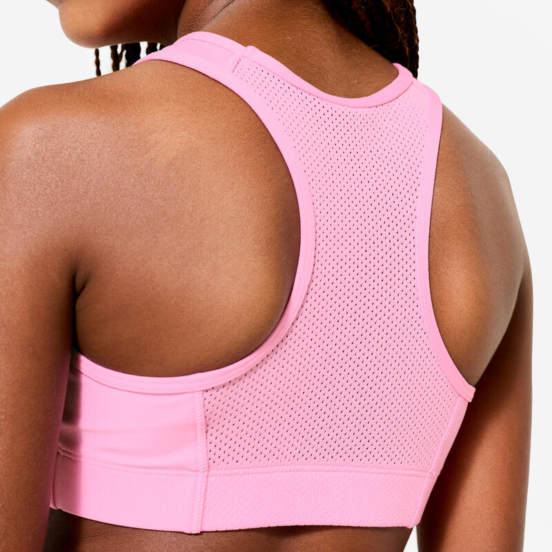 Top de Desporto Respirável Menina, Estampado Rosa