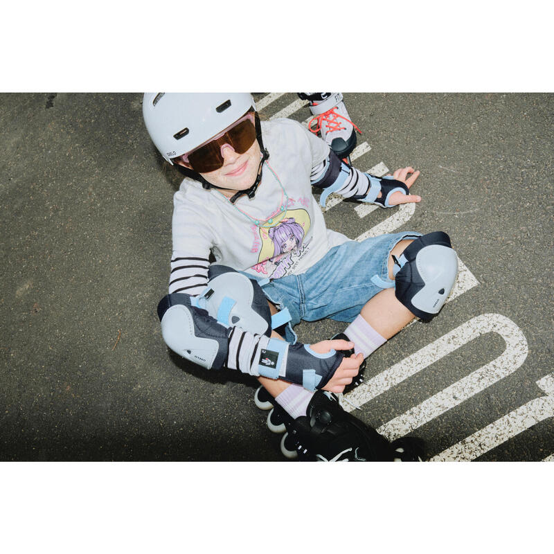 Set 3 perechi protecţii role/skateboard Play Albastru Copii 