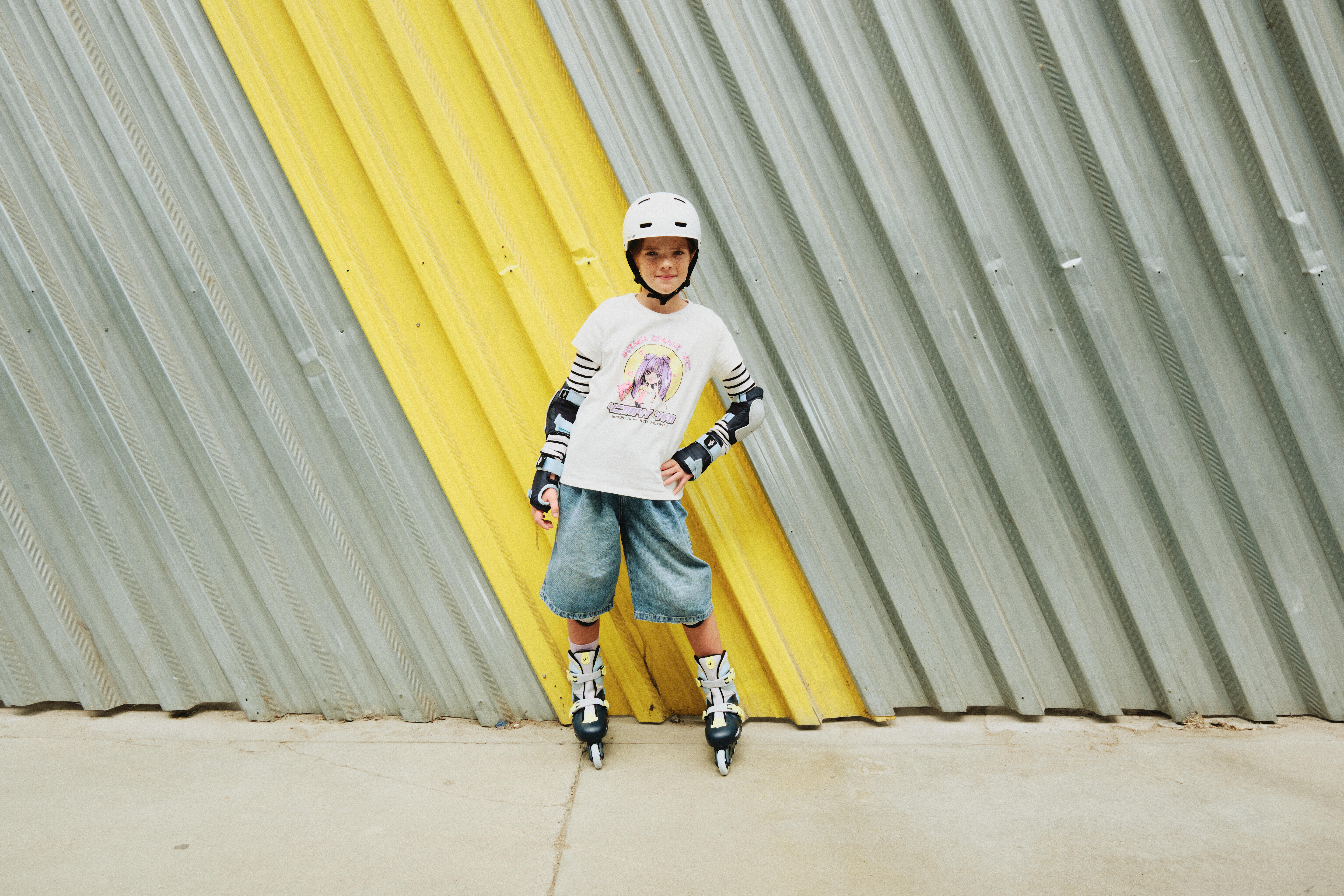 Kids' Inline Skates Adjustable to 3 Sizes - Play 5 Blue/Lemon yellow - OXELO