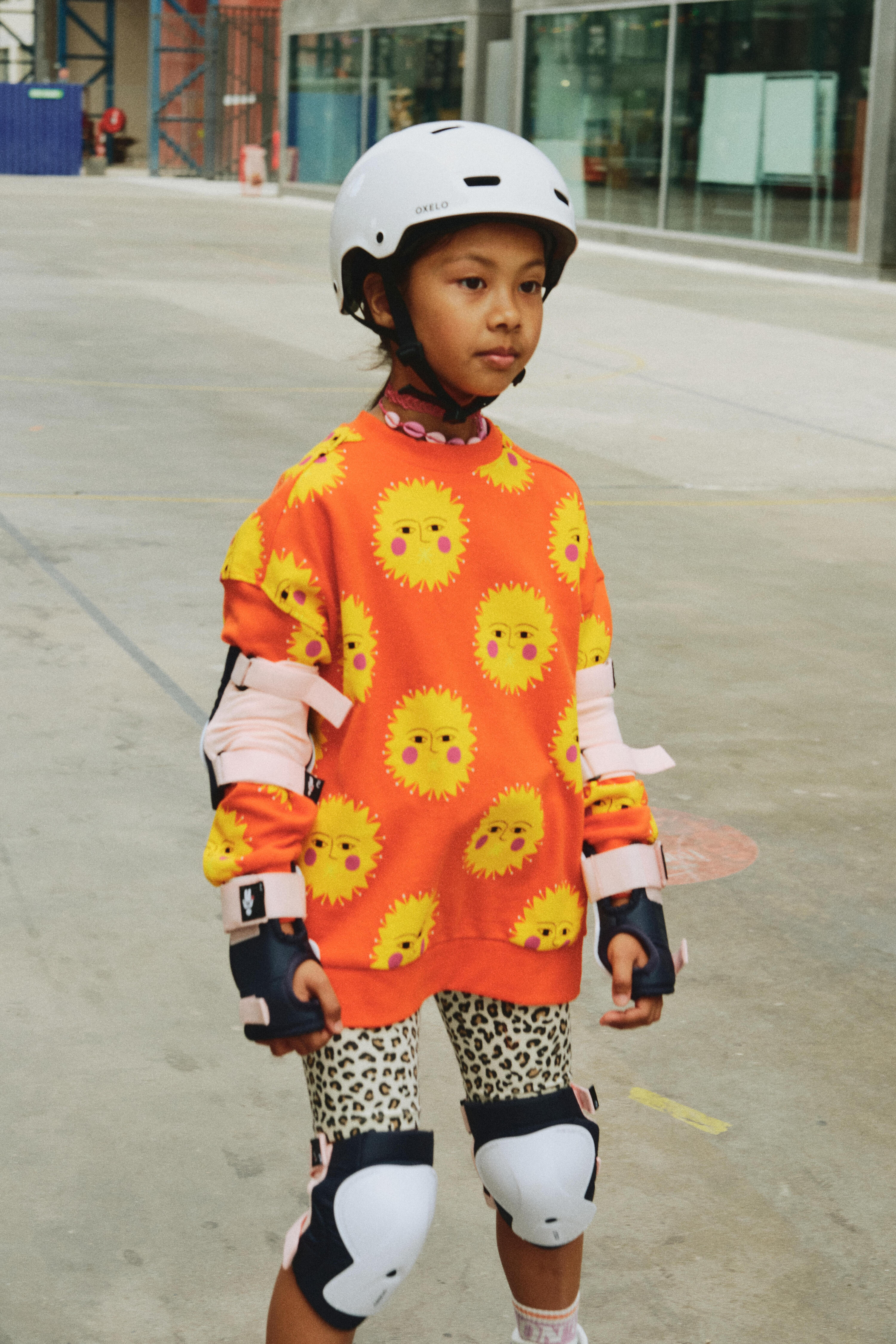 Set 3x2 protections roller trottinette skate enfant PLAY Bridal Pink 16/21