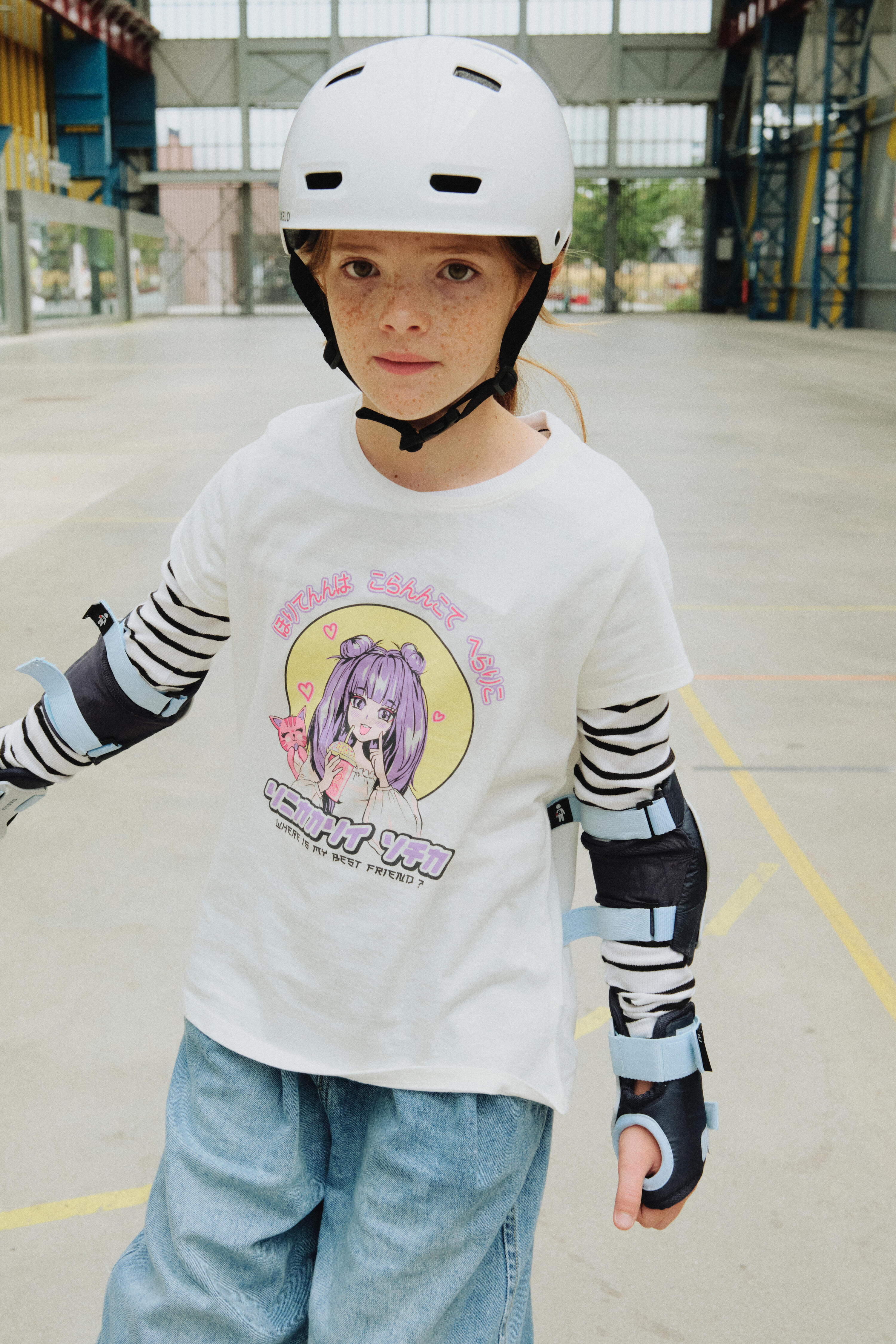 Set 3x2 protections roller trottinette skate enfant PLAY Bleu 10/19