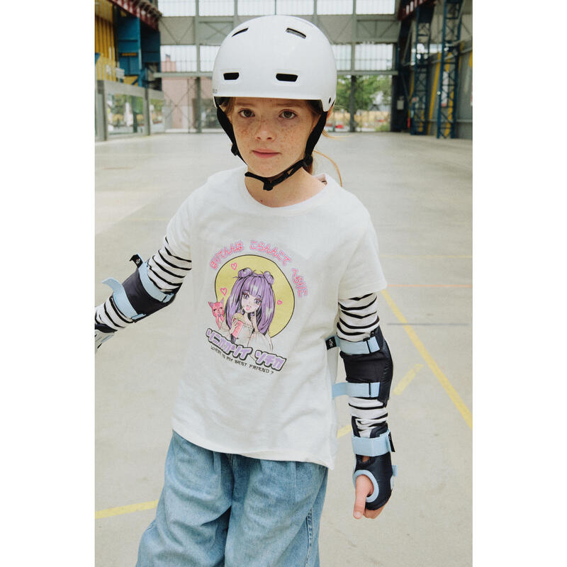 Casque roller skateboard trottinette MF500 blanc