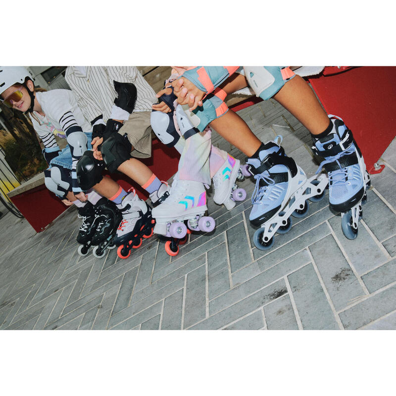 Roller fitness enfant FIT 5 JR BLEU BLANC