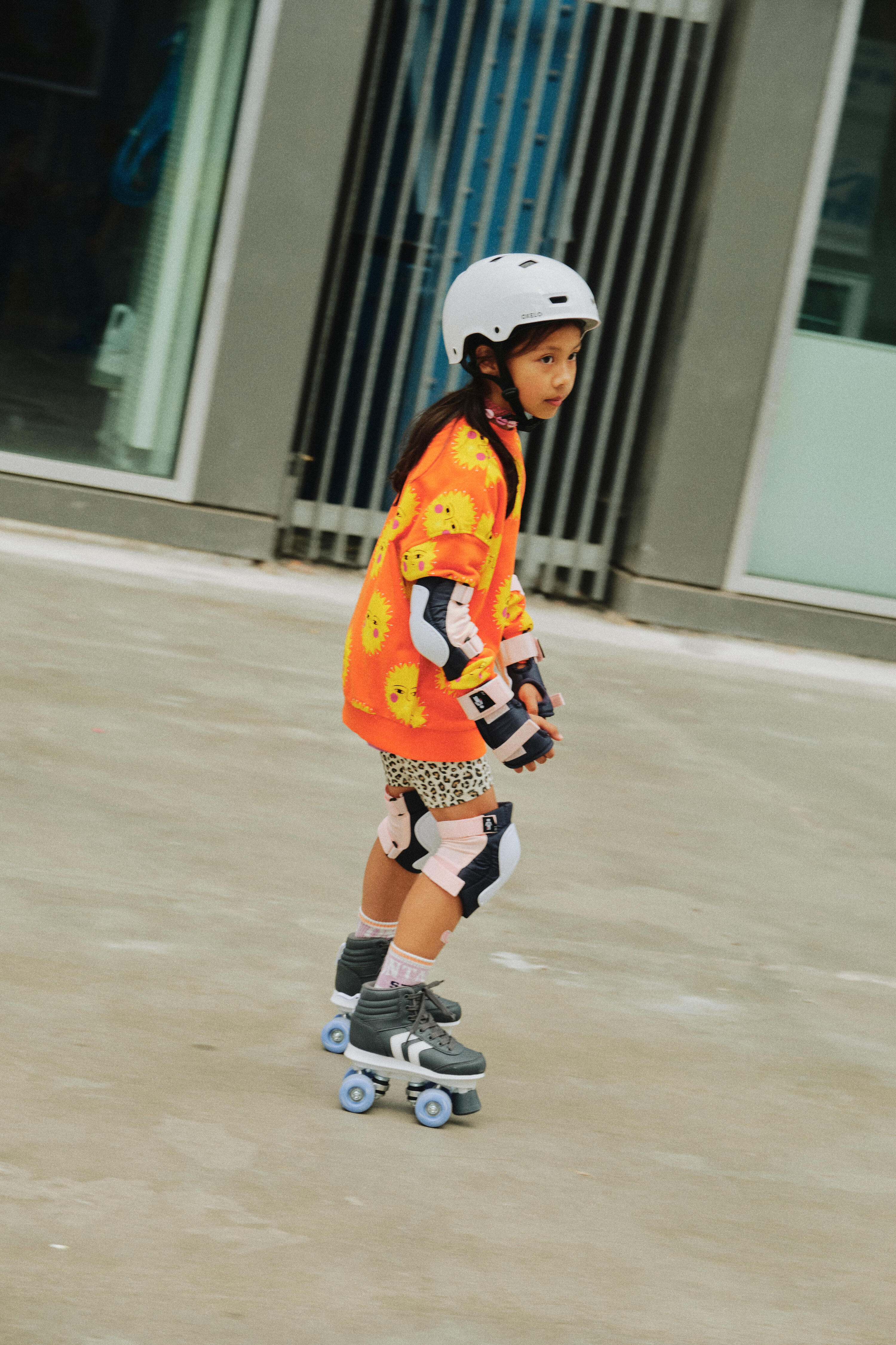 Pattini a rotelle bambino QUAD 100 azzurri 16/16