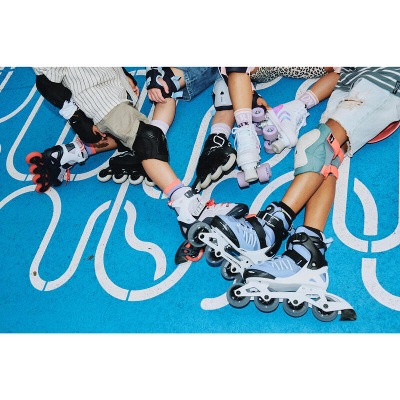 Roller fitness enfant FIT 5 JR BLEU BLANC
