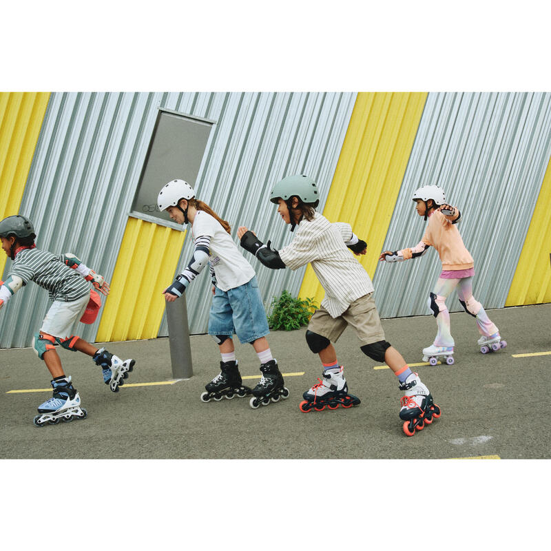Roller fitness enfant FIT 5 JR BLEU BLANC
